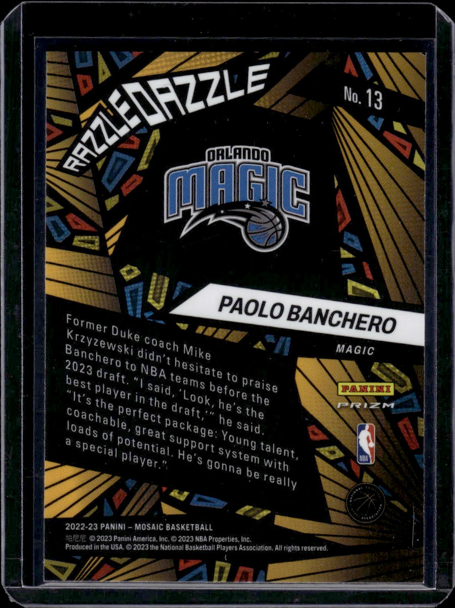 2023 Panini Mosaic Razzle Dazzle Paolo Banchero