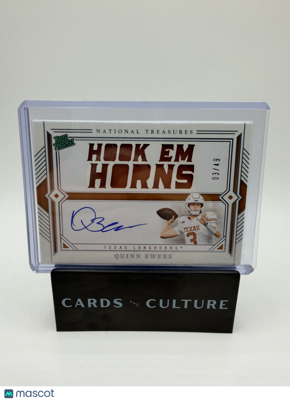 2024 Panini National Treasures Collegiate Quinn Ewers /49 Rated Prospect Auto