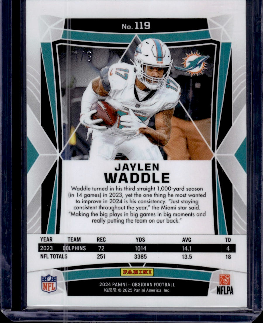 2025 Panini Obsidian Jaylen Waddle Green Contra 1/6