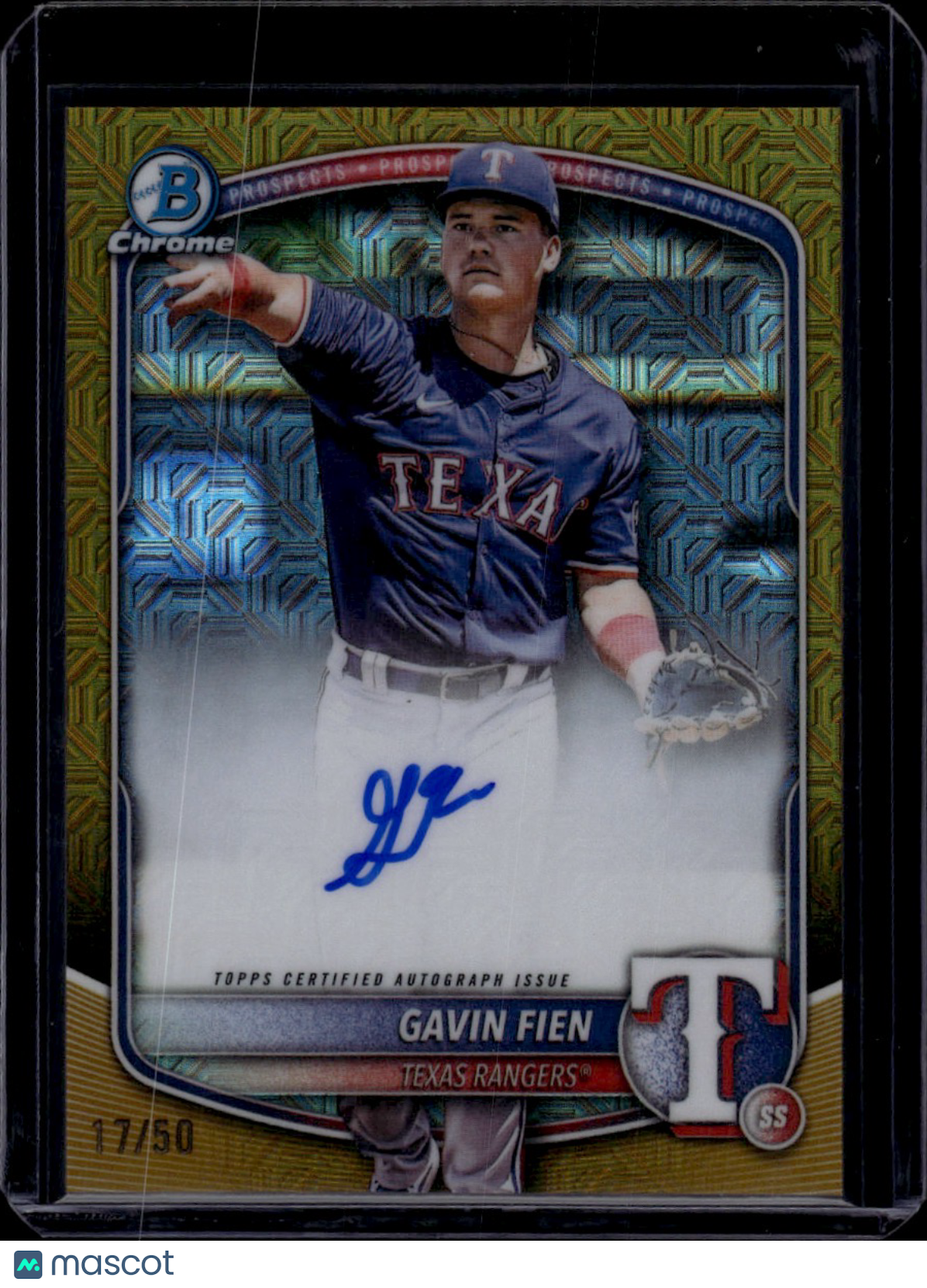 2025 Topps Bowman Chrome Gavin Fien Gold Mojo Refractor Auto /50