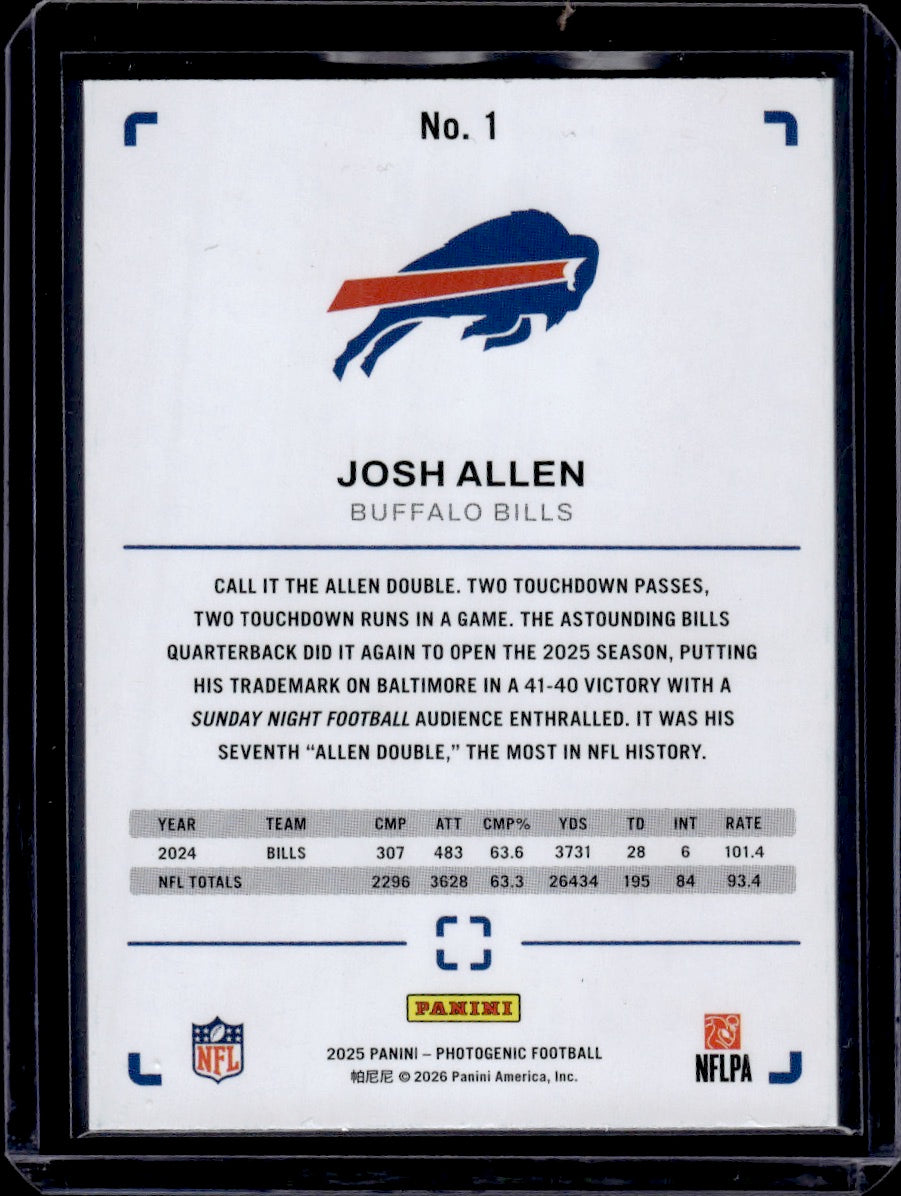 2026 Panini Photogenic Football Josh Allen Purple 36/89