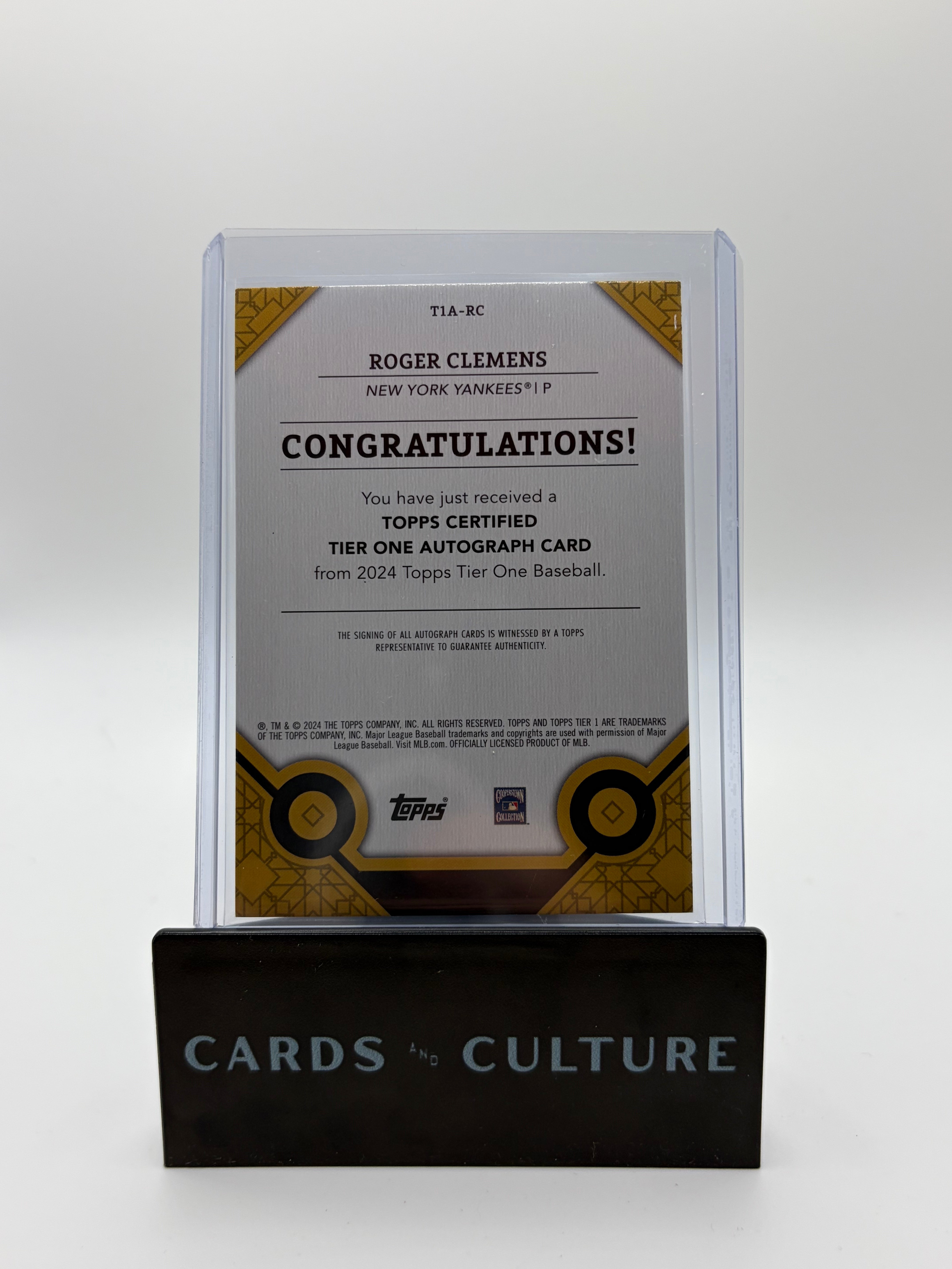 2024 Topps Tier One Roger Clemens Blue /25 Auto