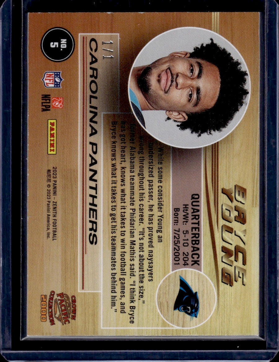 2023 Panini Zenith Crown Royale Pacific Collection 2000 Bryce Young Blue 1/1