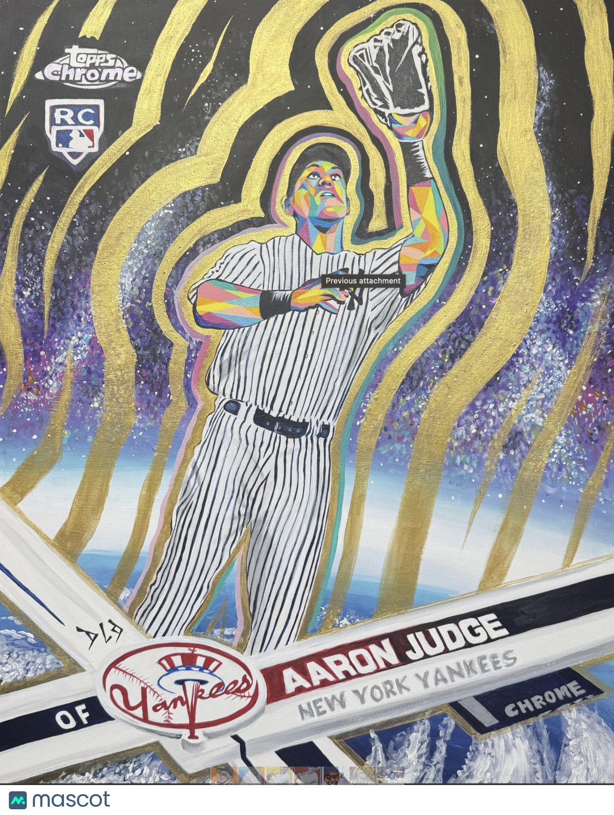 DLo Aaron Judge Rookie Original Painting 22x28