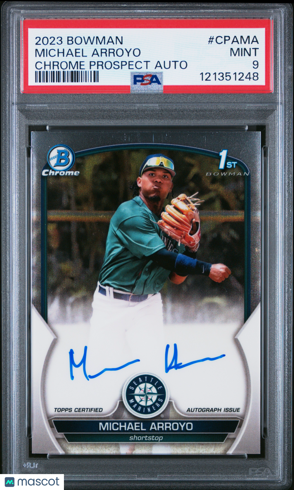 2023 Bowman Chrome Prospect Autographs Michael Arroyo PSA 9