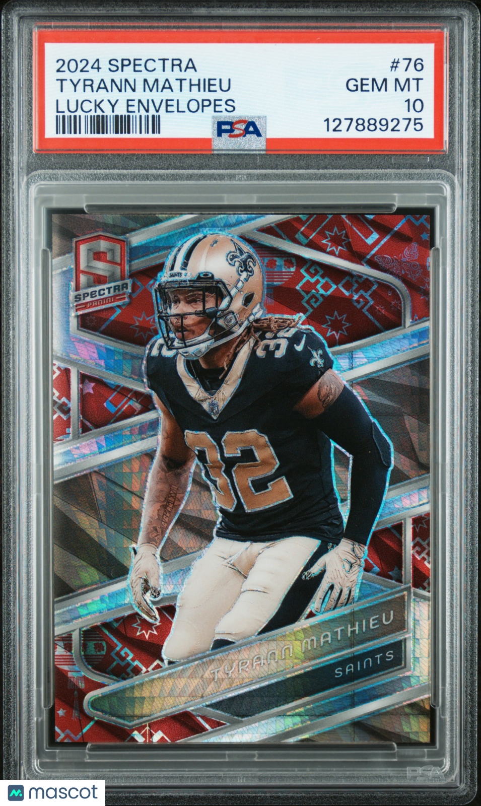 2024 Panini Spectra Tyrann Mathieu Lucky Envelopes /8 PSA 10