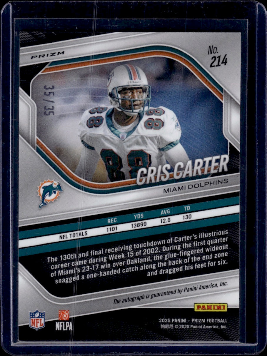 2025 Panini Prizm Cris Carter Red Shimmer Auto /35 FOTL Exclusive