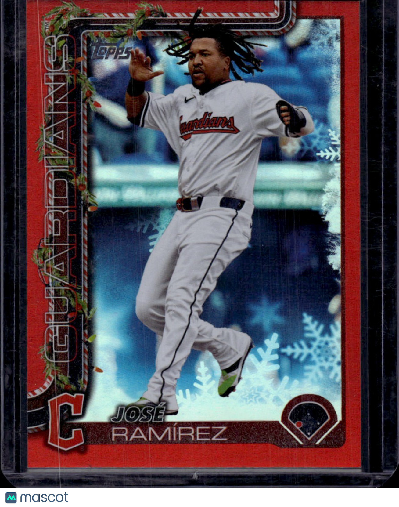 2025 Topps Holiday José Ramírez Red Metallic 10/10