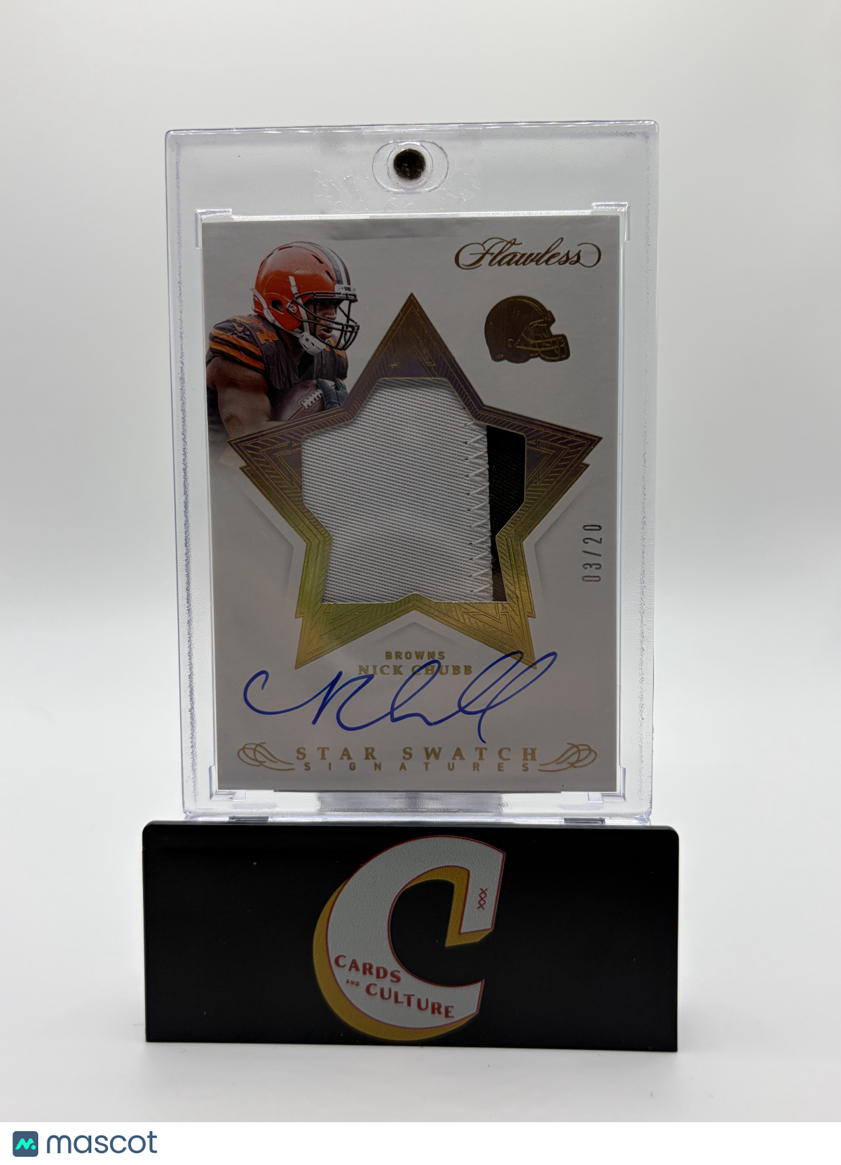 2020 Panini Flawless Star Swatch Signatures Nick Chubb 03/20 Patch Auto
