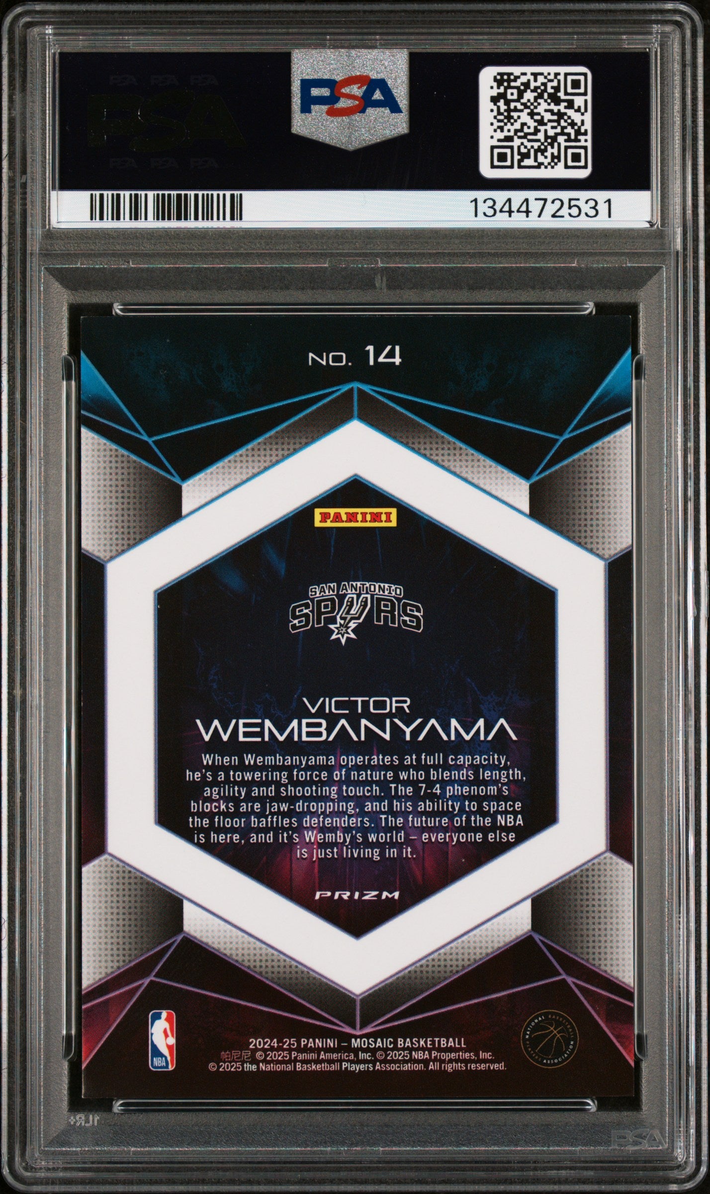 2024 Panini Mosaic Full Capacity Victor Wembanyama PSA 9
