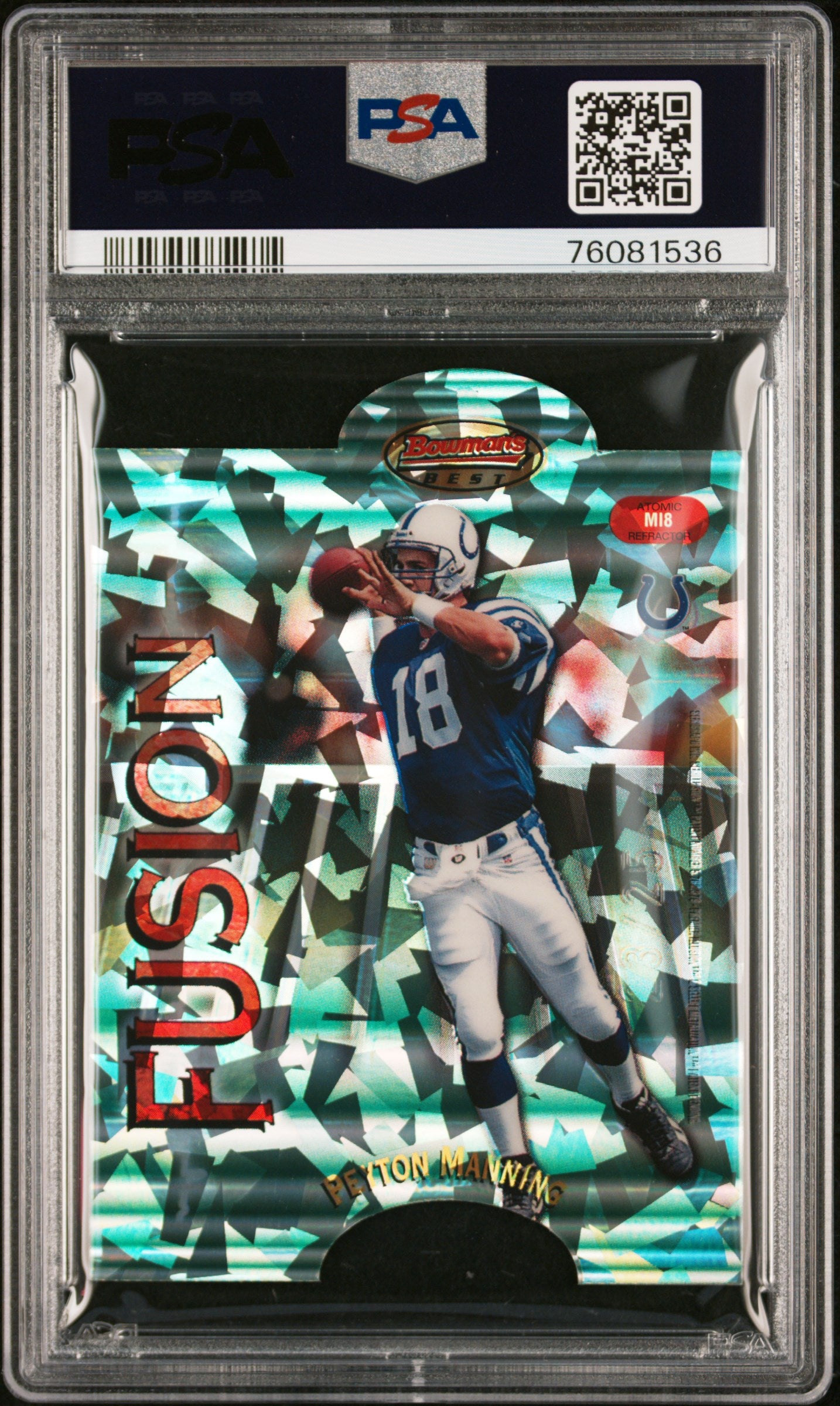 1998 Bowman's Best P. Manning D. Marino Atomic Refractor /25 PSA 10