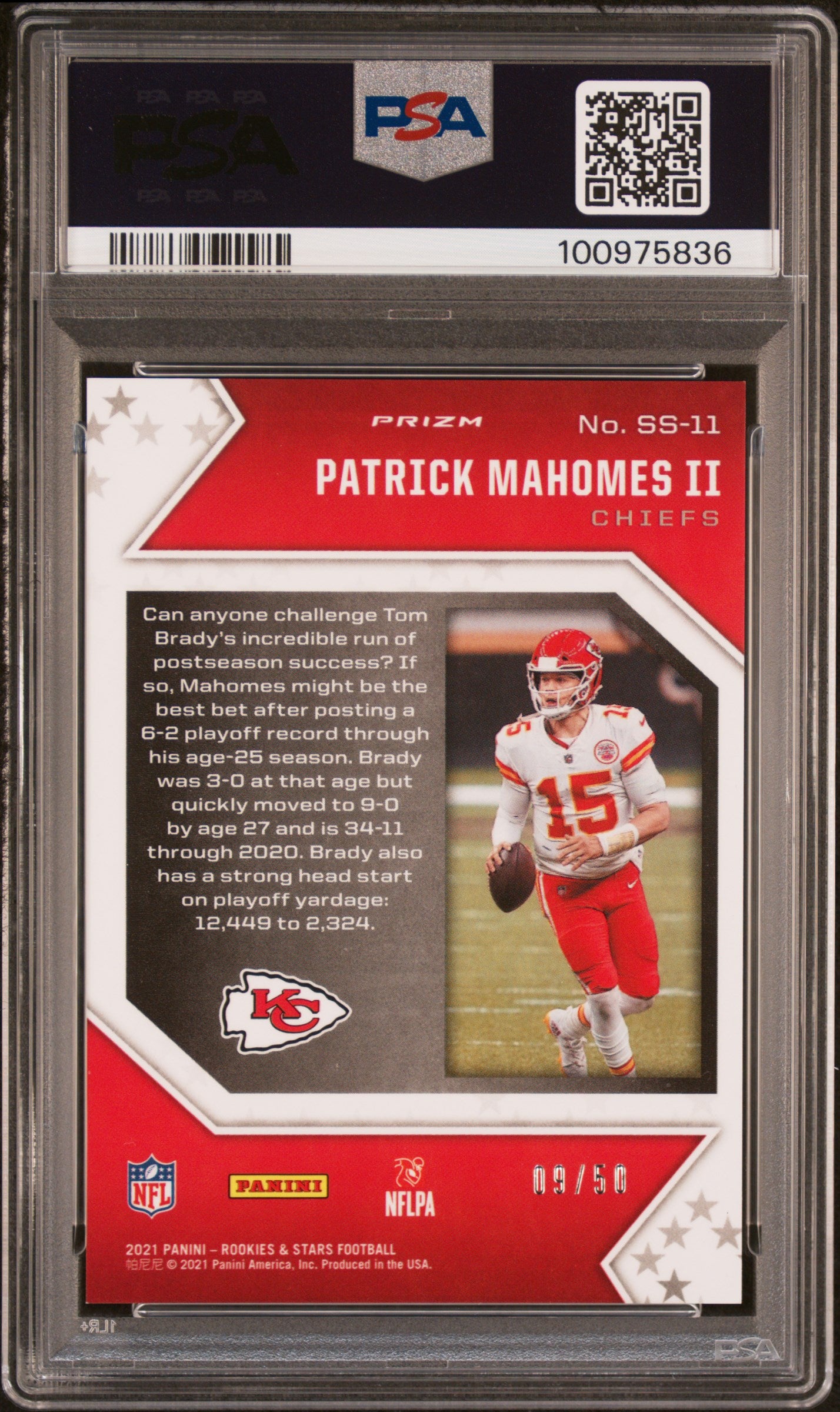 2021 Panini Rookies & Stars Star Studded Patrick Mahomes II Blue /50 PSA 9