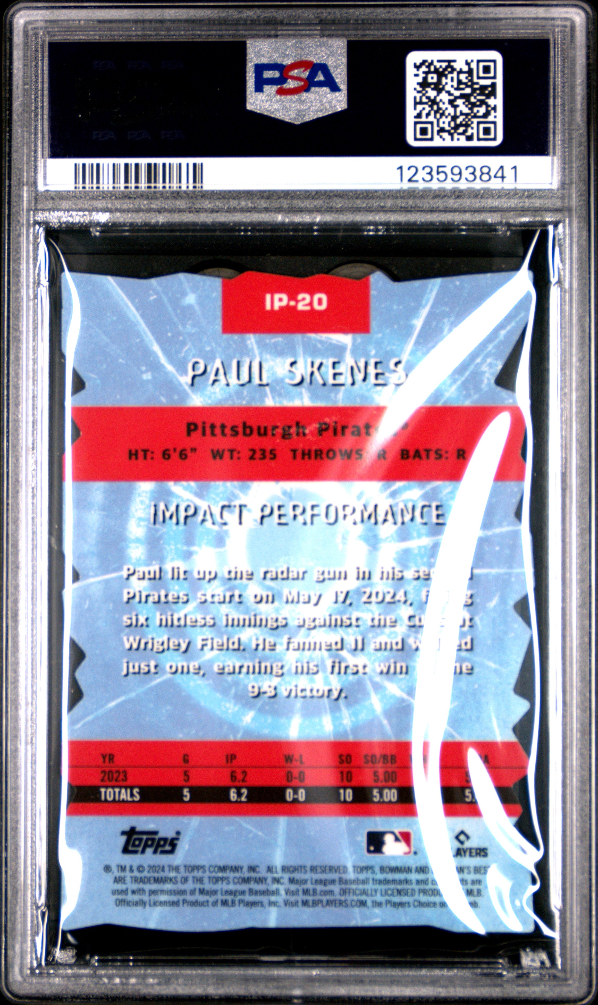 2024 Bowman's Best Impact Players Paul Skenes PSA 10
