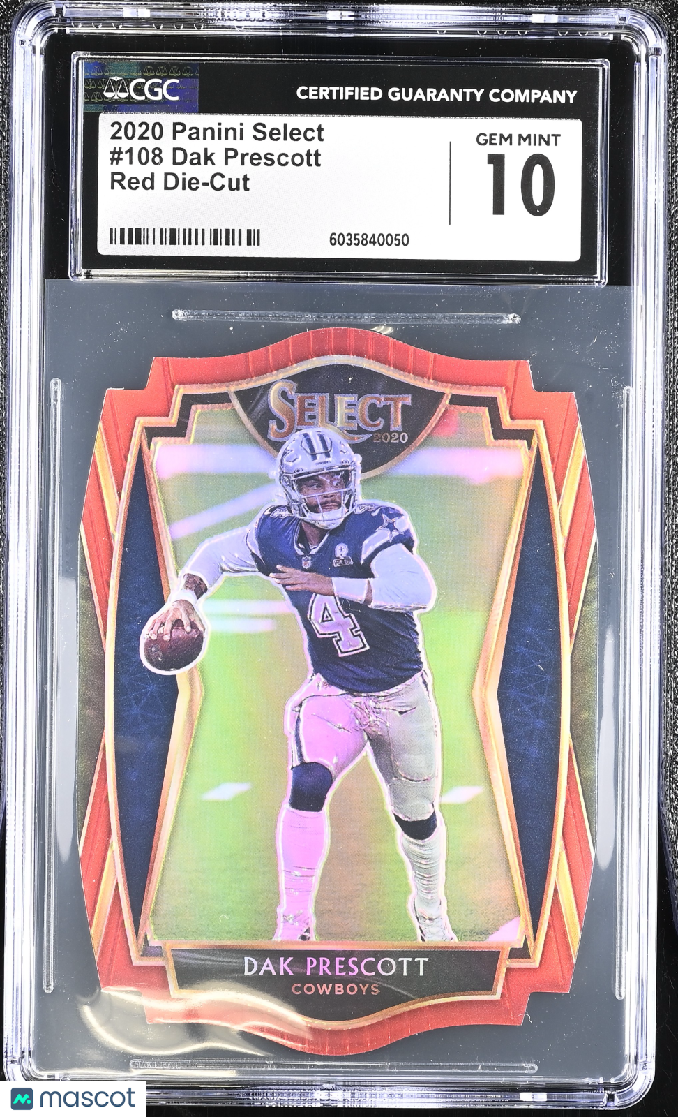 2020 Panini Select Dak Prescott Red Die-Cut CGC 10