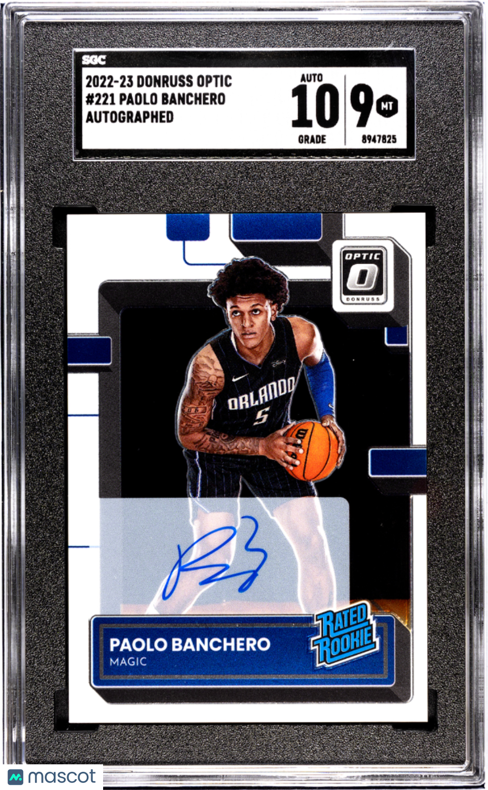 2022 Donruss Optic Paolo Banchero Autograph SGC 9 Auto 10