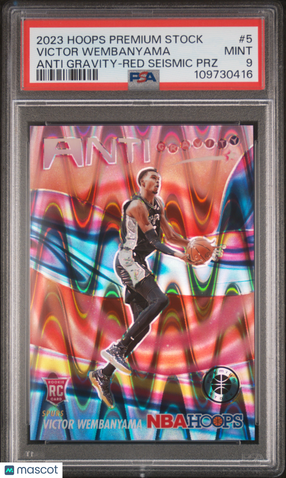 2023 Hoops Premium Stock Anti Gravity Victor Wembanyama Red Seismic /199 PSA 9